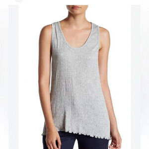 NATION LTD Georgie Sleeveless Scoop Neck Racerback Heather Grey Tank Top Medium